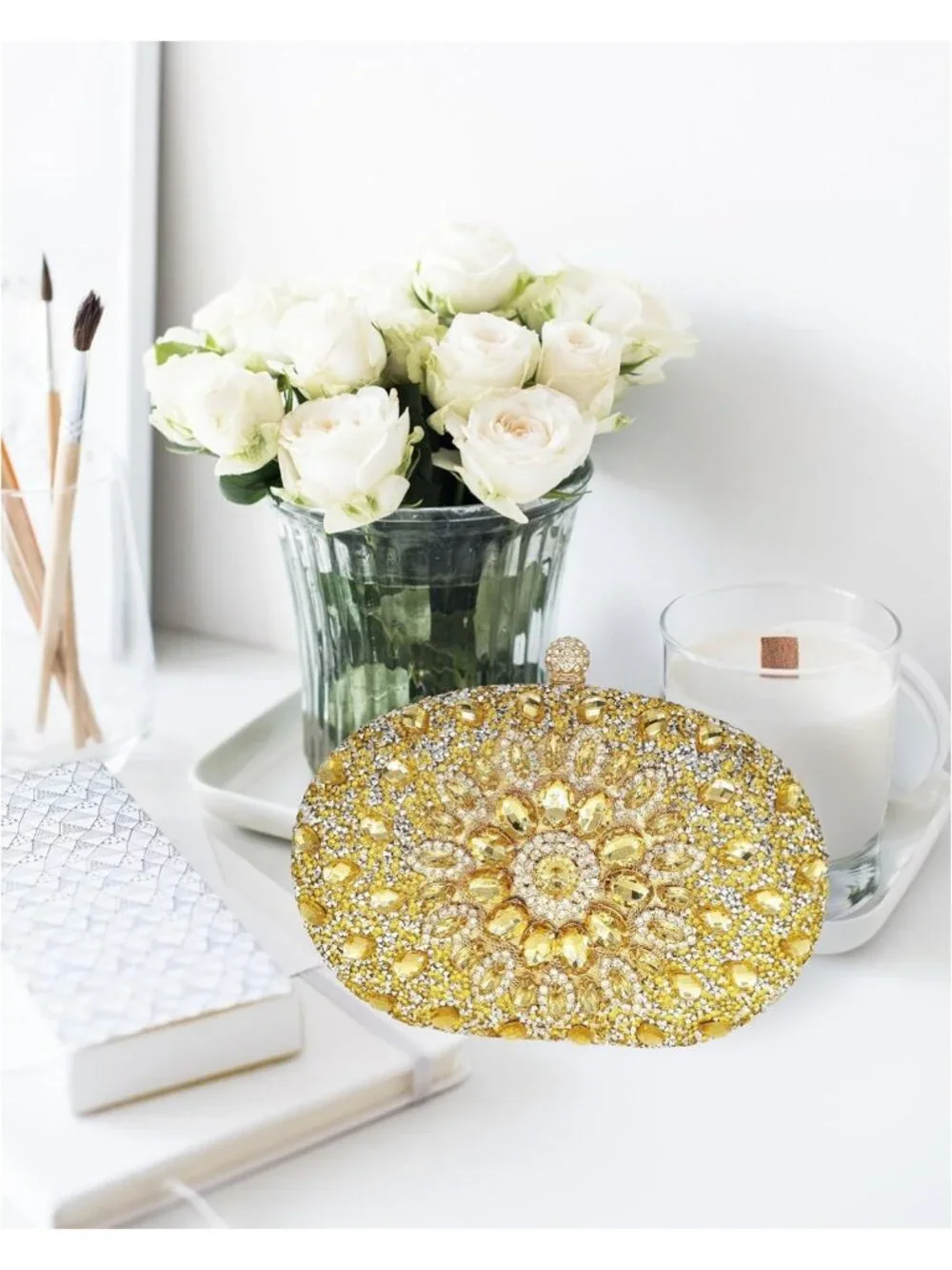 Sparkly Rhinestone Clutch Evening Bag for Women | Glamorous Handbag Purse